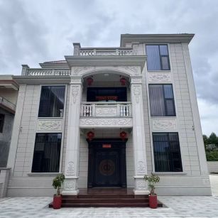 重庆 芝麻白石材别墅干挂案例展示