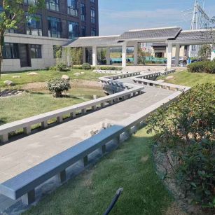 重庆 芝麻灰小区坐凳&栏杆安装效果