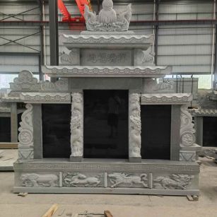 重庆 芝麻灰高档墓碑、土墓，一套也支持定做