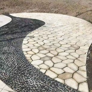 重庆 黄金麻冰裂缝室外铺装效果完美展示