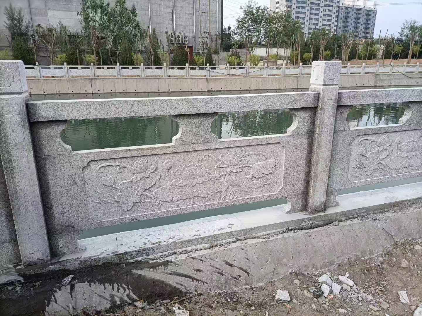 重庆 芙蓉白大花桥梁、河道，石材栏杆、围栏、护栏