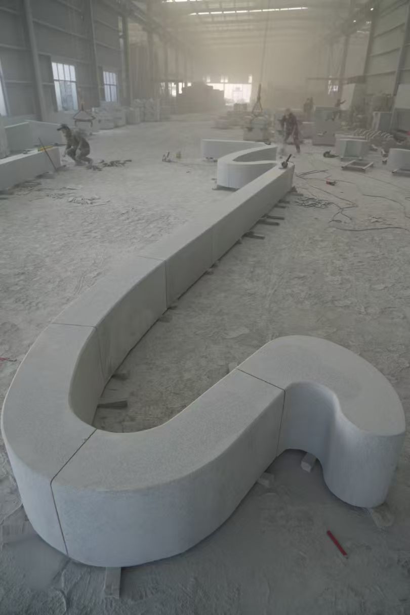 重庆 花岗岩整石坐凳拼装