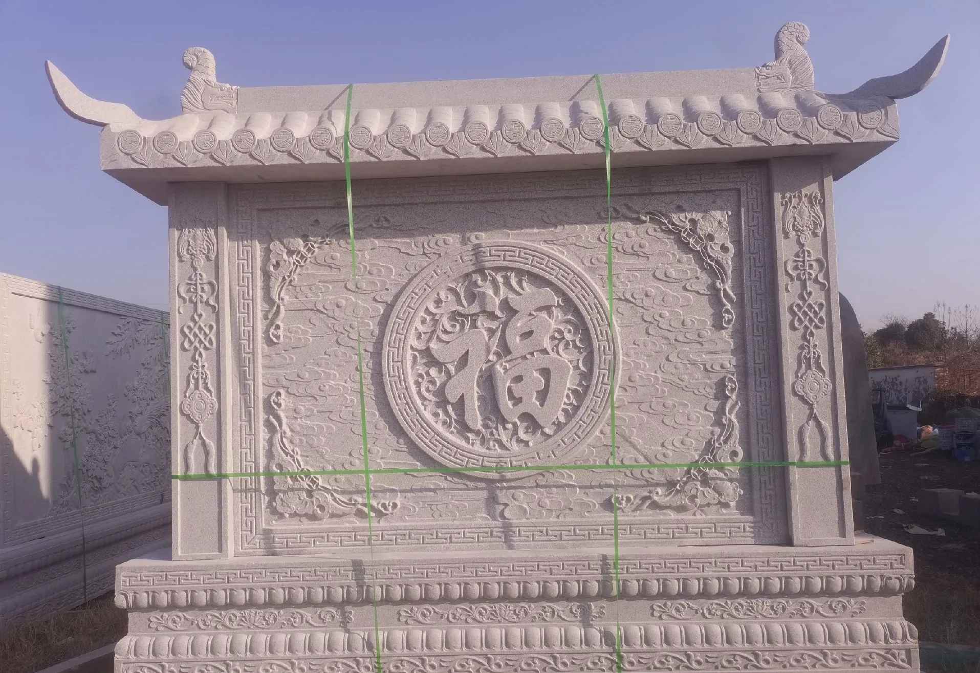 重庆 芝麻白花岗岩屏风，照壁，影壁